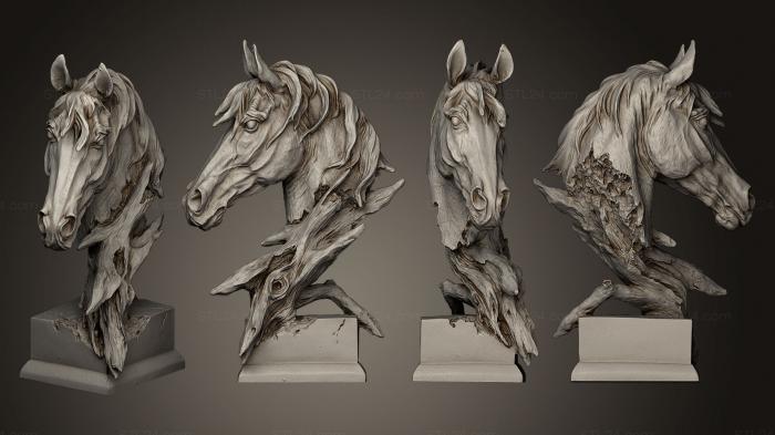 Маски и морды животных (Скульптура лошади 2, MSKJ_0111) 3D модель для ЧПУ станка